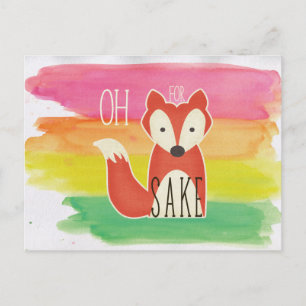 Carte Postale Oh Pour Fox Sake Watercolor Stripes