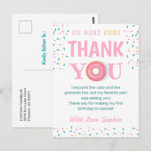 Carte Postale Oh Quelle Fête Donut Anniversaire Merci 