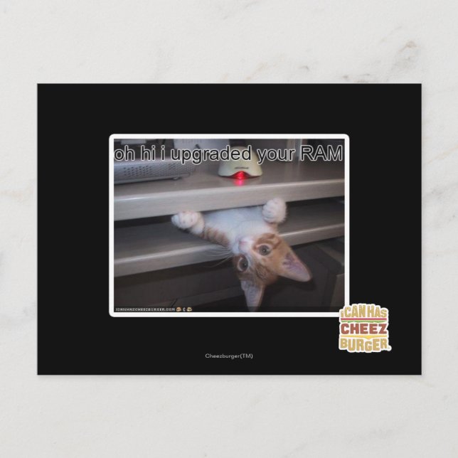 Carte Postale oh salut j'ai mis à niveau votre RAM (Devant)