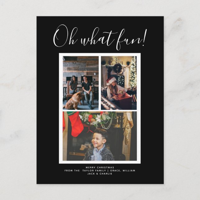 Carte Postale Oh What Fun Christmas Holiday Photo personnalisée (Devant)