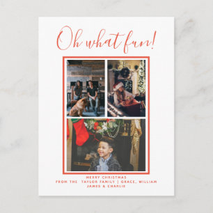 Carte Postale Oh What Fun Christmas Holiday Photo personnalisée