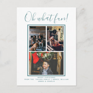 Carte Postale Oh What Fun Christmas Holiday Photo personnalisée