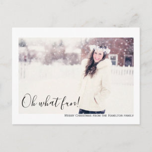 Carte Postale Oh What Fun Photo Joyeux Noël Personnalisé