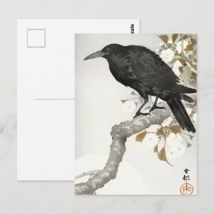 Carte Postale Ohara Koson Corbeau corbeau, Silhouette d'oiseaux 