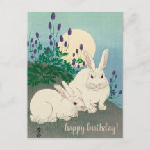 Ohara Koson, deux lapins - Art japonais Anniversai