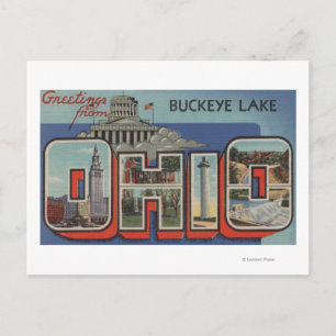 Carte Postale Ohio Buckeye LakeGrandes lettresScènes Ohio