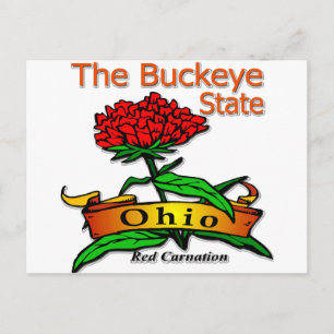 Carte Postale Ohio Buckeye State Red Carnation