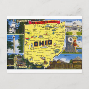 Carte Postale Ohio Le Buckeye State vintage