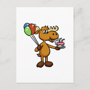 Carte Postale Oie avec ballon et gâteau   choisir la couleur arr