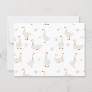 Carte Postale Oie et marguerites à main mignonne