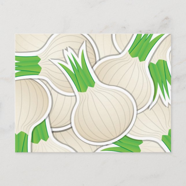 Carte Postale Oignons blancs funky (Devant)