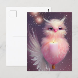 Carte Postale Oiseau Bébé Rose Douillet