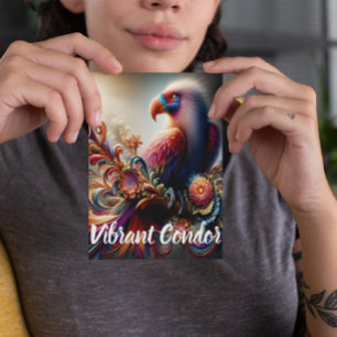 Carte Postale Oiseau de Condor Vibrant Perché Au-Dessus De La Br