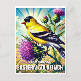 Carte Postale Oiseau de l'État de l'Iowa Goldfinch oriental