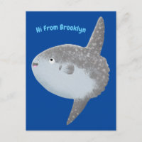 Oiseau de mer mola mola mignonne caricature