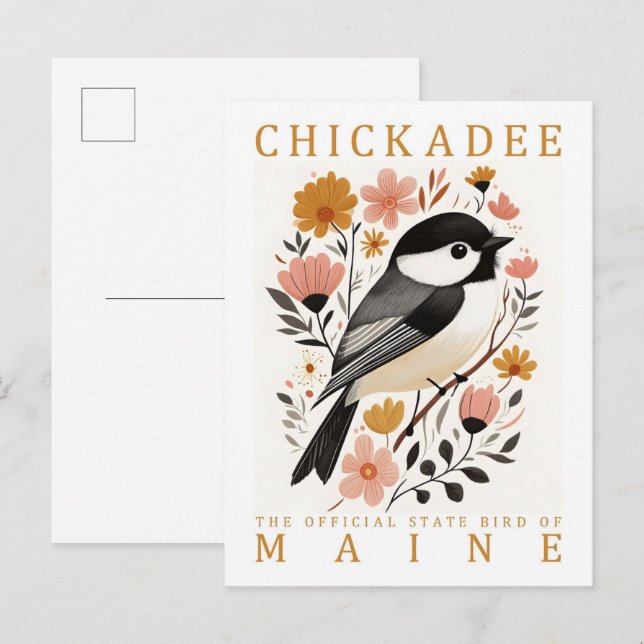 Carte Postale Oiseau de poulet du Maine USA Travel (Devant / Derrière)
