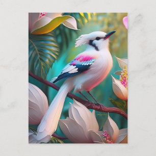 Carte Postale Oiseau d'Imaginaire tacheté blanc crêpé