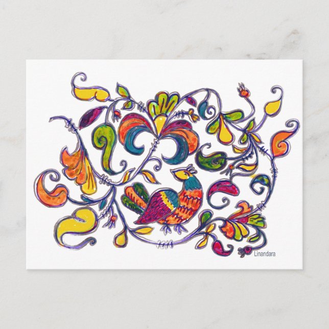 Carte Postale Oiseau du Nord de Russie (Devant)