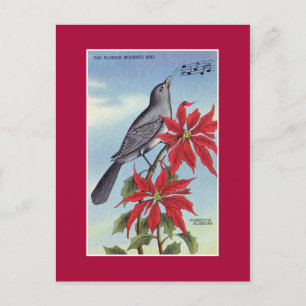 Carte Postale Oiseau et fleur de l'état de Floride (oiseau moque