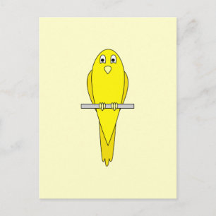 Carte Postale Oiseau Jaune. Canaire.