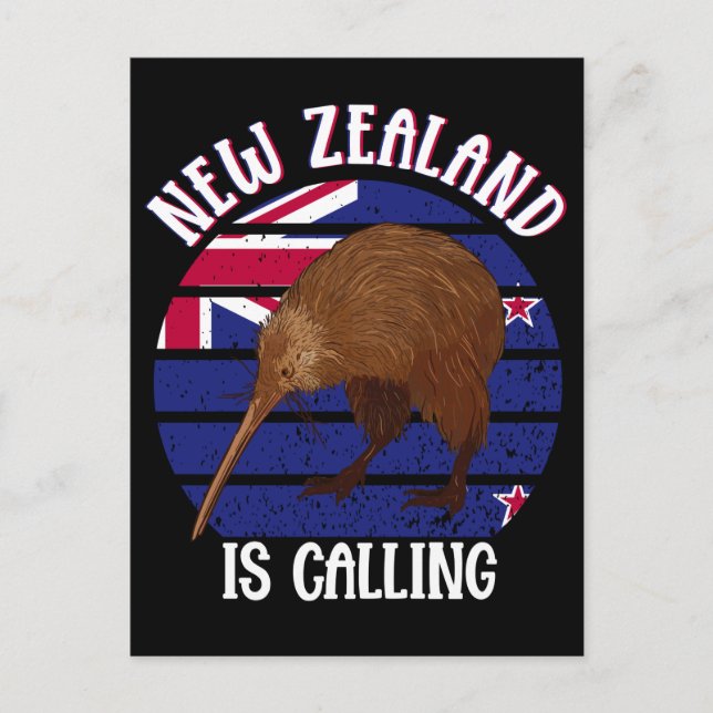 Carte Postale Oiseau Kiwi Mignon Voyage Nouvelle-Zélande (Devant)