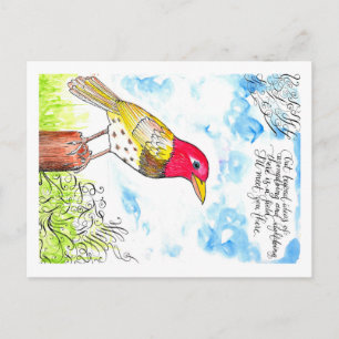 Carte Postale Oiseau optimiste