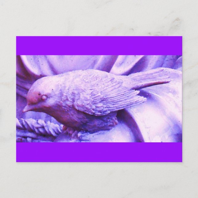 Carte Postale Oiseau statuaire violet (Devant)