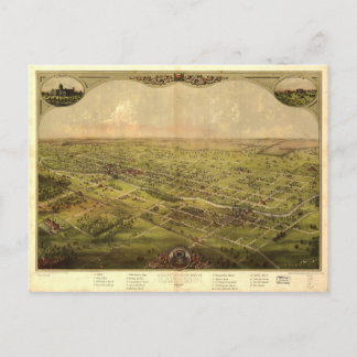 Carte Postale Oiseau's Eye View of Lansing, Michigan (1866)