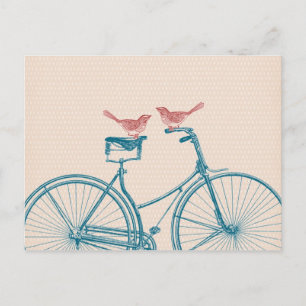Carte Postale Oiseaux à vélo