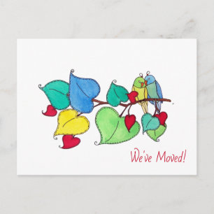 Carte Postale Oiseaux Amoureux Nous Avons Déménagé Annonce de No
