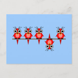 Carte Postale oiseaux amusants