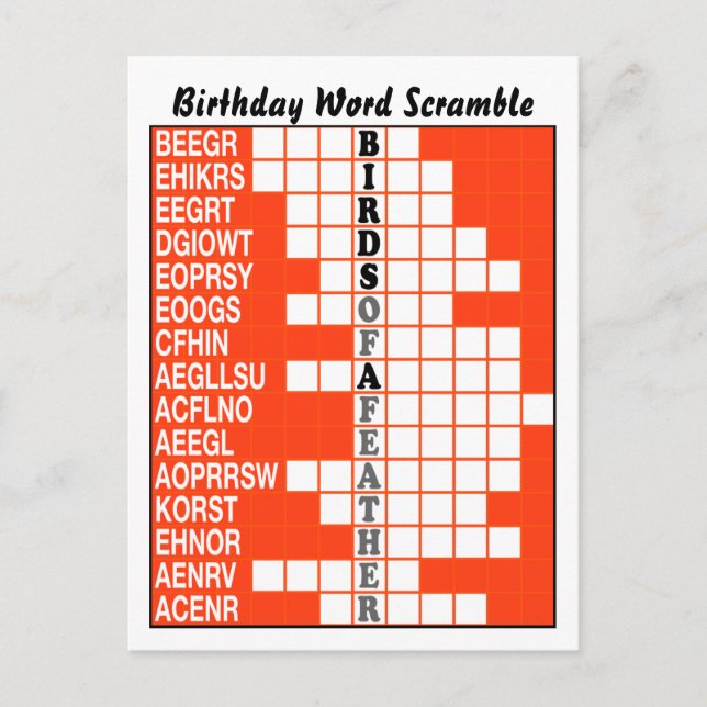 Carte Postale Oiseaux d'un mot de plume (Devant)