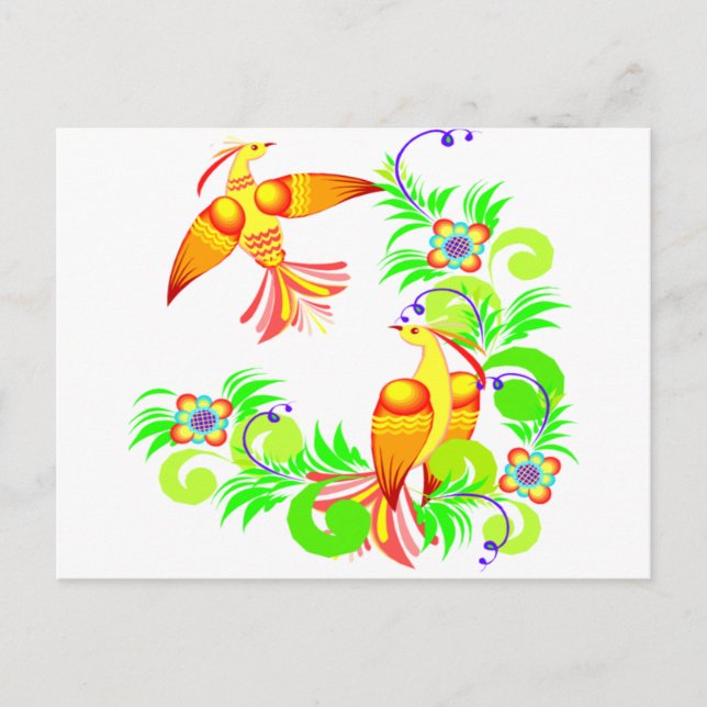 Carte Postale Oiseaux En Couleur (Devant)