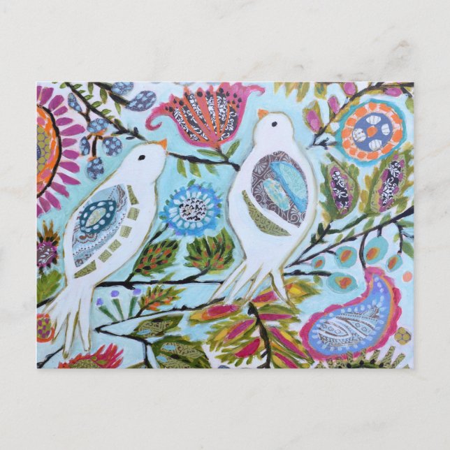 Carte Postale Oiseaux en papier I (Devant)