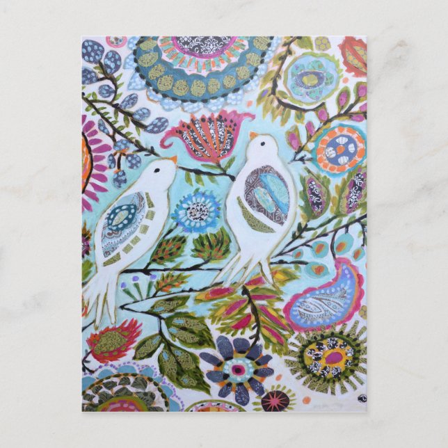 Carte Postale Oiseaux en papier I (Devant)