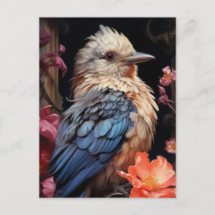Carte Postale Oiseaux et fleurs