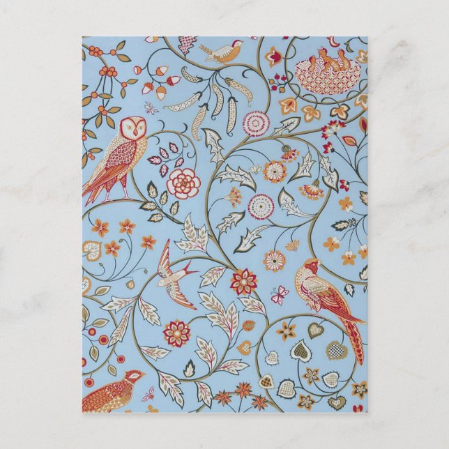 Carte Postale Oiseaux et fleurs, William Morris (Devant)