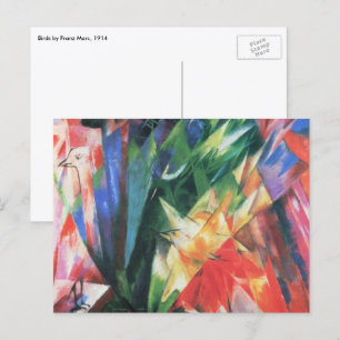 Carte Postale Oiseaux (Vogel) par Franz Marc, Cubisme Vintage Ar