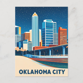 Carte Postale Oklahoma City couleur de l'eau skyline