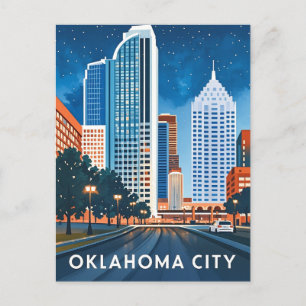 Carte Postale Oklahoma City couleur de l'eau skyline