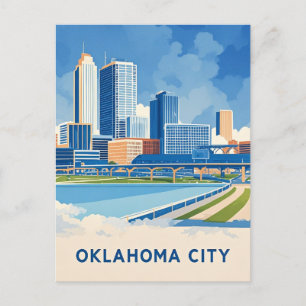 Carte Postale Oklahoma City couleur de l'eau skyline