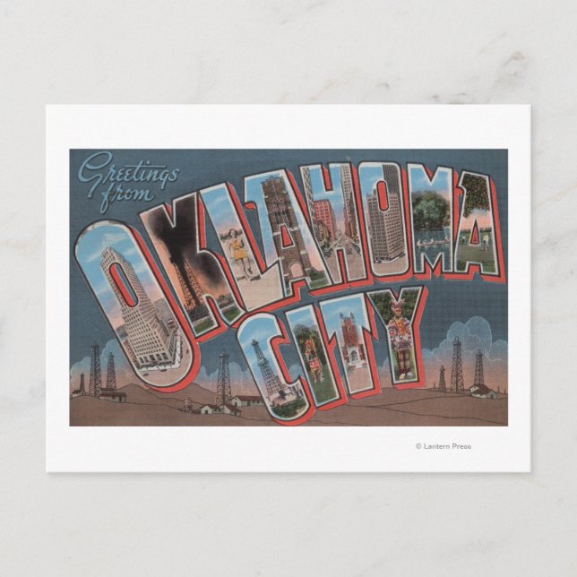 Carte Postale Oklahoma City, Oklahoma (champs pétrolifères) (Devant)