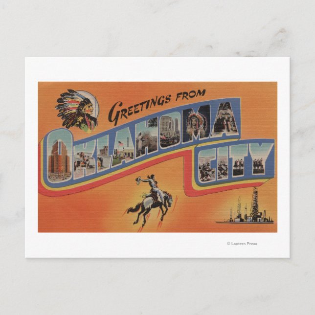 Carte Postale Oklahoma City, Oklahoma - Scènes de grandes lettre (Devant)