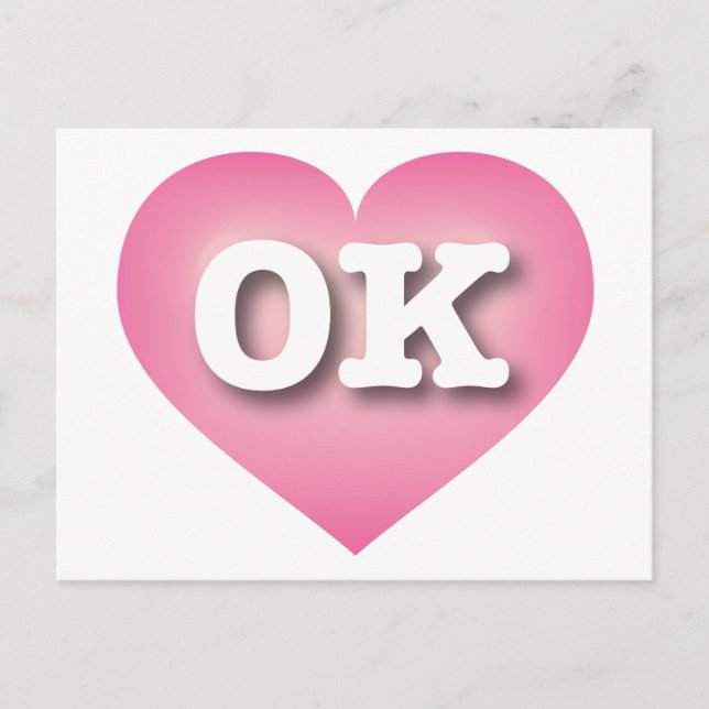 Carte Postale Oklahoma Rose Fade Heart - I love OK (Devant)