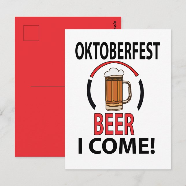 Carte Postale Oktoberfest Bière Boire Funny Oktoberfest (Devant / Derrière)
