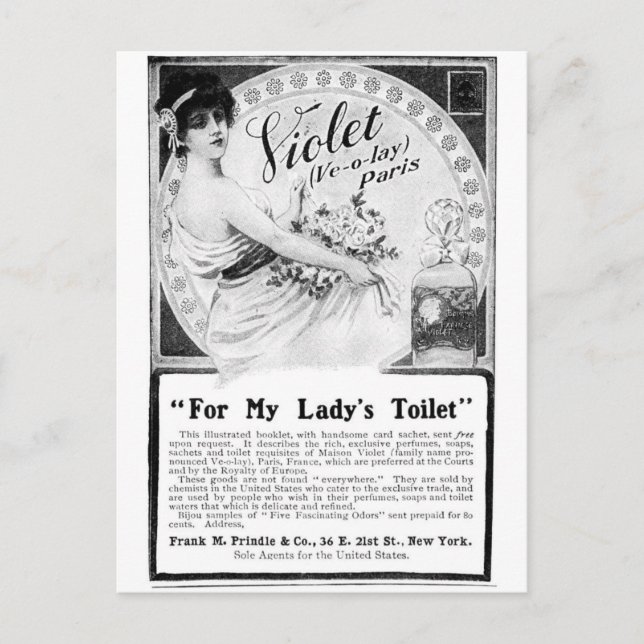 Carte Postale Old Advert pour les toilettes de ma dame (Devant)
