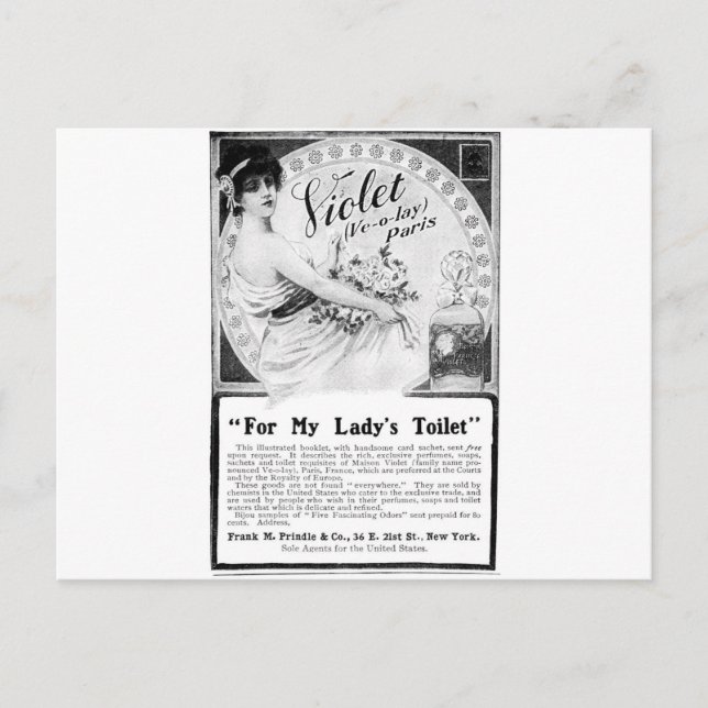 Carte Postale Old Advert pour les toilettes de ma dame (Devant)