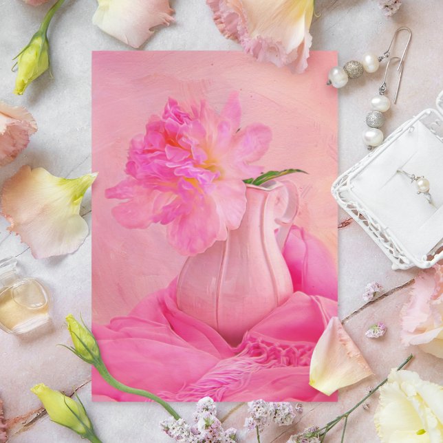 Carte postale Old Fashion Pink Peony (Enhance your space with this charming 'Sarah Bernhardt' peony, blending vintage elegance.)