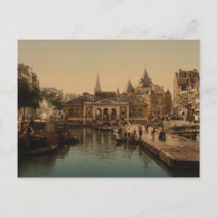 Carte Postale Old Fishmarket et Bourse, Amsterdam, Pays-Bas