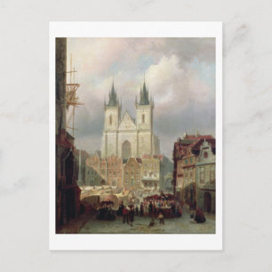 Carte Postale Old Market Place at Prague, 1881